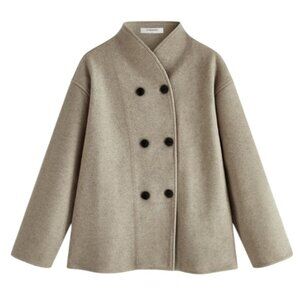 NWT Commense Oversized Button Down Long Sleeve Taupe Jacket - Extra Large